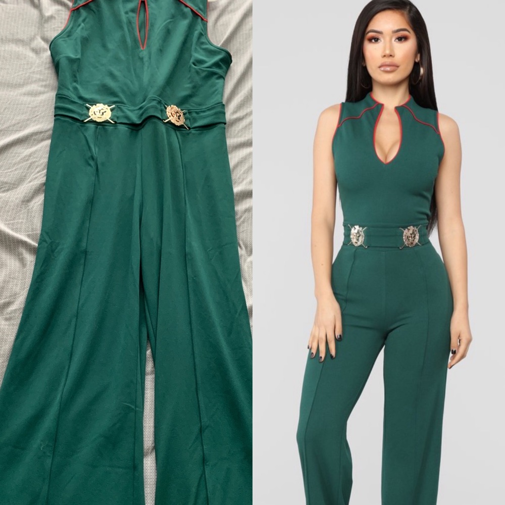 Fashion nova green jumpsuit
